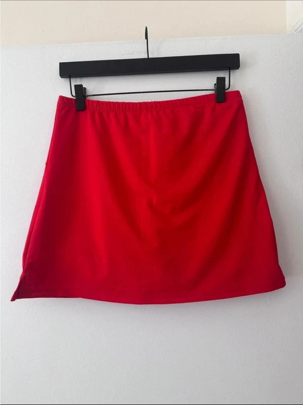 Red Mini Sports Skirt - Stretchy with built in shorts